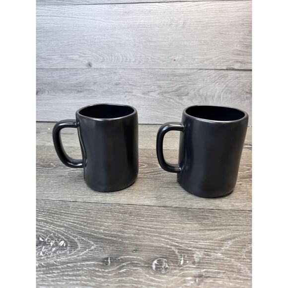 Rae Dunn Set of 2 Coffee and Tea Black Mug Set - Picture 5 of 9